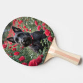 Raquette De Ping Pong "Une rose rouge pour le Terrier écossais noir" (Côté)
