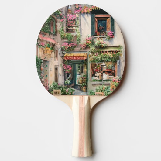 Raquette De Ping Pong Une scène de rue italienne Ephemera Design Series  (Dos)