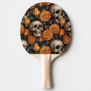 Raquette De Ping Pong Une série de crânes et de roses Design 11