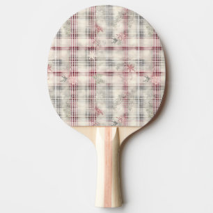 Raquette De Ping Pong Une série de dessins floraux tartan de Noël #13