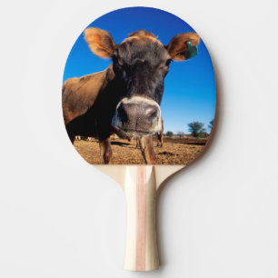 Raquette De Ping Pong Une vache Jersey curieuse