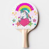 Raquette De Ping Pong Unicorne arc-en-ciel avec étoiles (Dos)
