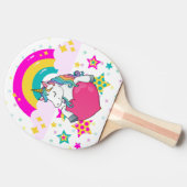 Raquette De Ping Pong Unicorne arc-en-ciel avec étoiles (Côté)