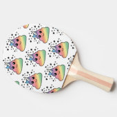 Raquette De Ping Pong Unicorne Rainbow Poop Emoji Kawaii (Côté)