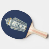Raquette De Ping Pong Urne asiatique décorative en bleu et blanc (Côté)
