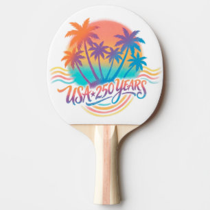 Raquette De Ping Pong USA 250e anniversaire Palmiers
