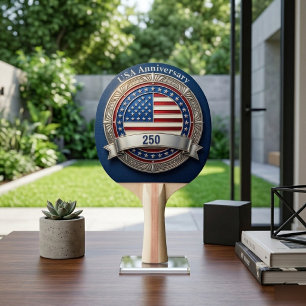 Raquette De Ping Pong USA 250e anniversaire Patrimoine Américain Patriot