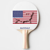 Raquette De Ping Pong USA FLAG & MAP Personnalisé (Devant)
