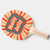 Raquette De Ping Pong Vacances de Noël rétro Holly Jolly Typographie (Côté)
