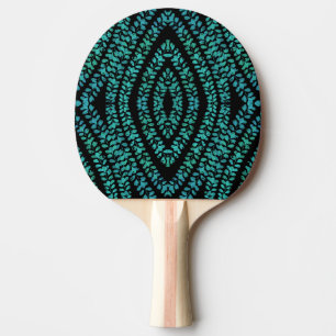Raquette De Ping Pong Vacances de printemps Feuilles Turquoise Conceptio