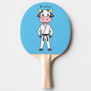 Raquette De Ping Pong Vache mignonne en combinaison kung fu