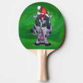 Raquette De Ping Pong Vache Noël sur vert (Dos)