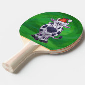 Raquette De Ping Pong Vache Noël sur vert (Devant Angle)