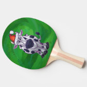 Raquette De Ping Pong Vache Noël sur vert (Côté)