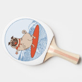 Raquette De Ping Pong Vague à cheval heureux chien de carlin sur la plan (Côté)