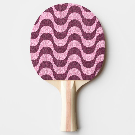Raquette De Ping Pong vagues portugaises en pavé rose moderne (Devant)