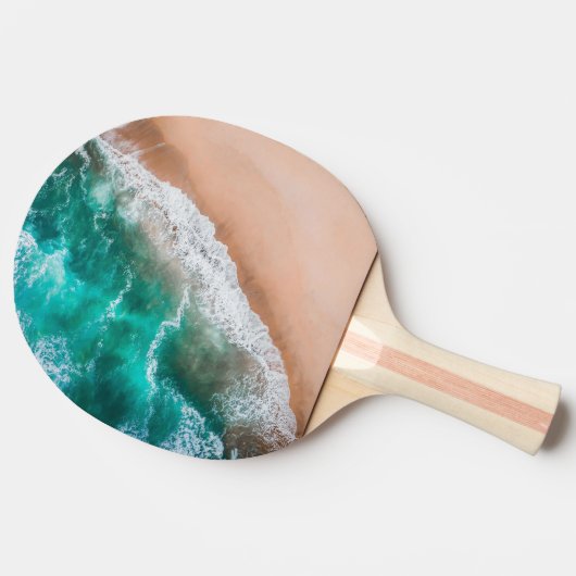 Raquette De Ping Pong Vagues sur la plage de sable (Côté)