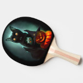 Raquette De Ping Pong Vampire Chat et Assistant Citrouille Halloween Sur (Côté)