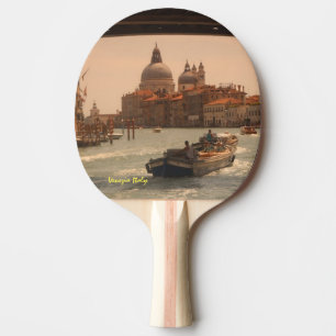 Raquette De Ping Pong Venise Italie Grand Canal Vintage