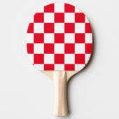 Raquette De Ping Pong Vérificateur géométrique croate rouge moderne (Dos)