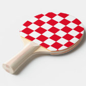 Raquette De Ping Pong Vérificateur géométrique croate rouge moderne (Devant Angle)