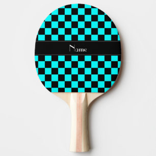 Raquette De Ping Pong Vérificateurs de noms personnalisés en noir et e
