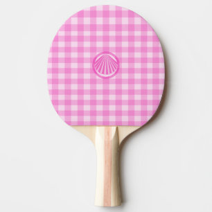 Raquette De Ping Pong Vérificateurs roses avec coquille de mer-