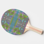 Raquette De Ping Pong Vert bleu violet géométrique (Côté)