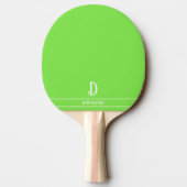 Raquette de ping pong vert citron monogrammée (Dos)