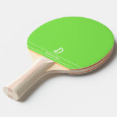 Raquette de ping pong vert citron monogrammée (Devant Angle)