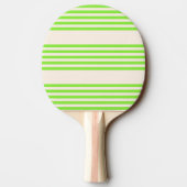 Raquette De Ping Pong Vert citron vert et beige cinq rayures motif (Dos)