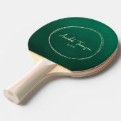 Raquette De Ping Pong Vert émeraude Nom dans Cercle Dessiné (Devant Angle)