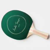 Raquette De Ping Pong Vert émeraude Nom dans Cercle Dessiné (Côté)