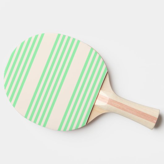Raquette De Ping Pong Vert et beige cinq rayures motif (Côté)