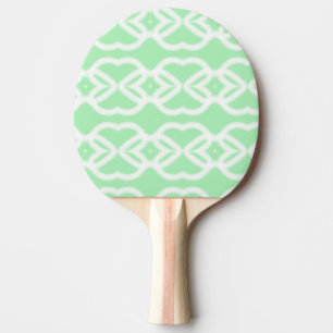 Raquette De Ping Pong Vert pastel avec motif de clôture blanc sur