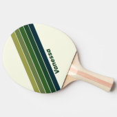 Raquette De Ping Pong Vert Rétro cinq Rayé avec Nom (Côté)