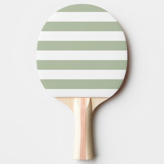 Raquette De Ping Pong Vert sauge clair et rayures blanches (Devant)