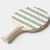 Raquette De Ping Pong Vert sauge clair et rayures blanches (Devant Angle)