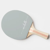 Raquette De Ping Pong Vert Sauge Écriture de Signature de Nom Personnali (Côté)