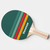Raquette De Ping Pong Vert sur rayures avec nom (Côté)