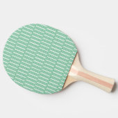 Raquette de Ping Pong verte et blanche rayée (Côté)