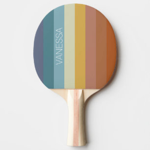 Raquette De Ping Pong Vibe rétro les années 70 60s vintage stripe