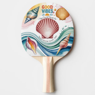 Raquette De Ping Pong Vibes d'été Retro Beach Illustration
