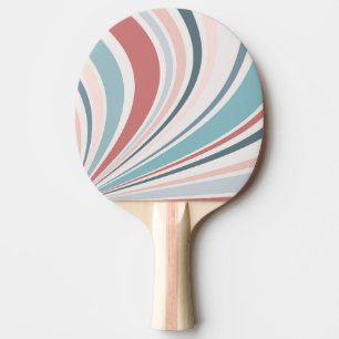 Raquette De Ping Pong Vibes rétro colorées en rose, bleu et gris