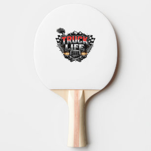 Raquette De Ping Pong Vie de Camion Grunge en Chrome Rouge Distressed Ca