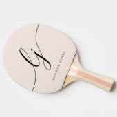 Raquette De Ping Pong Vierge rose rose moderne Script Monogramme Nom Gir (Côté)