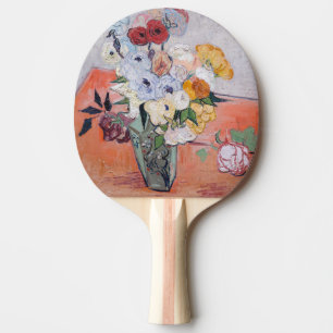 Raquette De Ping Pong Vincent van Gogh - Vase avec Roses & Anémones
