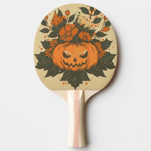 Raquette De Ping Pong Vintage/Halloween/Automne/citrouille (Devant)