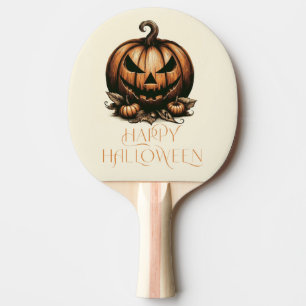 Raquette De Ping Pong Vintage heureux citrouille Halloween