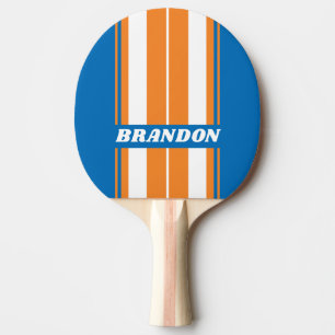 Raquette De Ping Pong Vintage New Amsterdam Rayures de planche avec nom